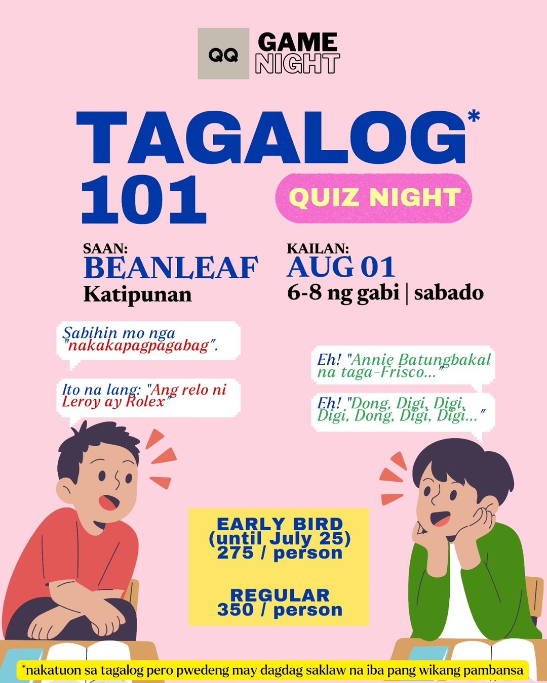 Quiz Night: Tagalog 101 - Image 1